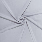 Stretch Spandex 96"x30" Rectangle Table Cover Silver - Durable Form-Fitting Tablecloth