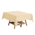 Polyester 54"x54" Table Overlay Square Tablecloth Beige - Wrinkle-Resistant & Durable Table Cover