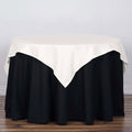 Polyester 54"x54" Table Overlay Square Tablecloth Ivory - Wrinkle-Resistant & Durable Table Cover