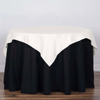 Polyester 54"x54" Table Overlay Square Tablecloth Ivory - Wrinkle-Resistant & Durable Table Cover