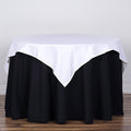 Polyester 54"x54" Table Overlay Square Tablecloth White - Wrinkle-Resistant & Durable Table Cover for Events
