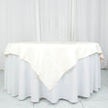 Premium Polyester 70"x70" Table Overlay Square Tablecloth Ivory 220GSM Wrinkle-Resistant Table Cover