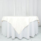 Premium Polyester 70"x70" Table Overlay Square Tablecloth Ivory 220GSM Wrinkle-Resistant Table Cover