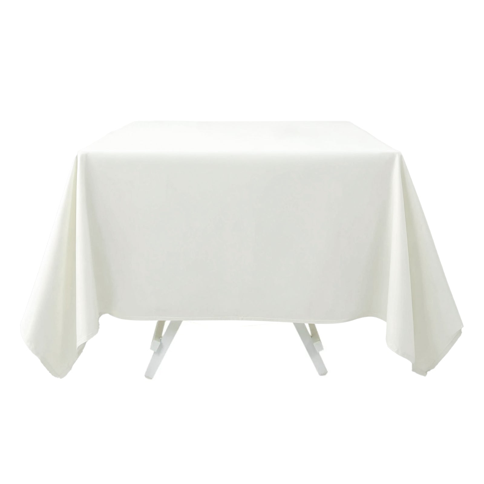Premium Polyester Square Tablecloth 70"x70" Ivory 220GSM Wrinkle-Resistant Table Cover