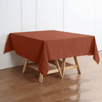 Polyester Square 70"x70" Tablecloth Terracotta (Rust) - Wrinkle-Resistant & Durable Table Cover