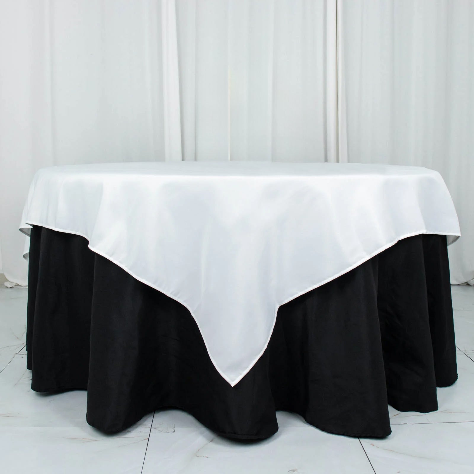 Premium Polyester 70"x70" Table Overlay Square Tablecloth White 220GSM Wrinkle-Resistant Table Cover for Stylish Gatherings