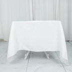 Premium Polyester Square Tablecloth 70"x70" White 220GSM Wrinkle-Resistant Table Cover for Stylish Gatherings