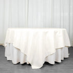 Premium Polyester 90"x90" Table Overlay Square Tablecloth Ivory 220GSM Wrinkle-Resistant Table Cover