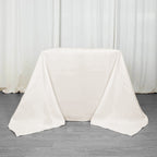 Premium Polyester Square Tablecloth 90"x90" Ivory 220GSM Wrinkle-Resistant Table Cover