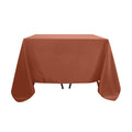 Polyester Square 90"x90" Tablecloth Terracotta (Rust) - Wrinkle-Resistant & Durable Table Cover