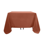 Polyester Square 90"x90" Tablecloth Terracotta (Rust) - Wrinkle-Resistant & Durable Table Cover