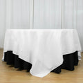 Premium Polyester 90"x90" Table Overlay Square Tablecloth White 220GSM Wrinkle-Resistant Table Cover Stylish Gatherings