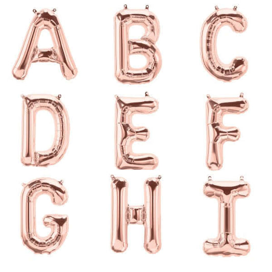 13" Matte Blush Letter and Number Balloons, Mylar Foil Alphabet Balloons