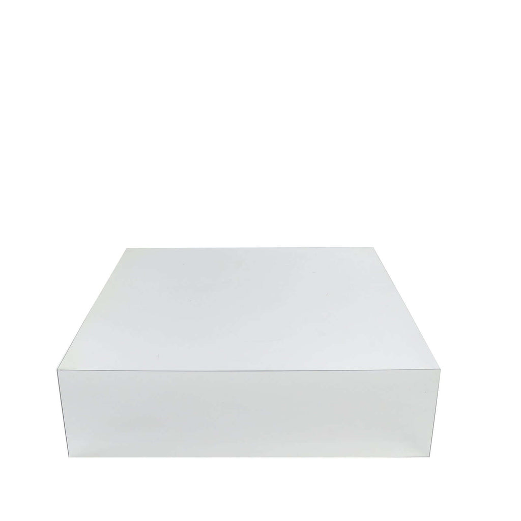 Acrylic Cake Box Stand Pedestal Riser Mirror Finish Silver - Decorative Display for Weddings 18"x18" - Bell Racket Store