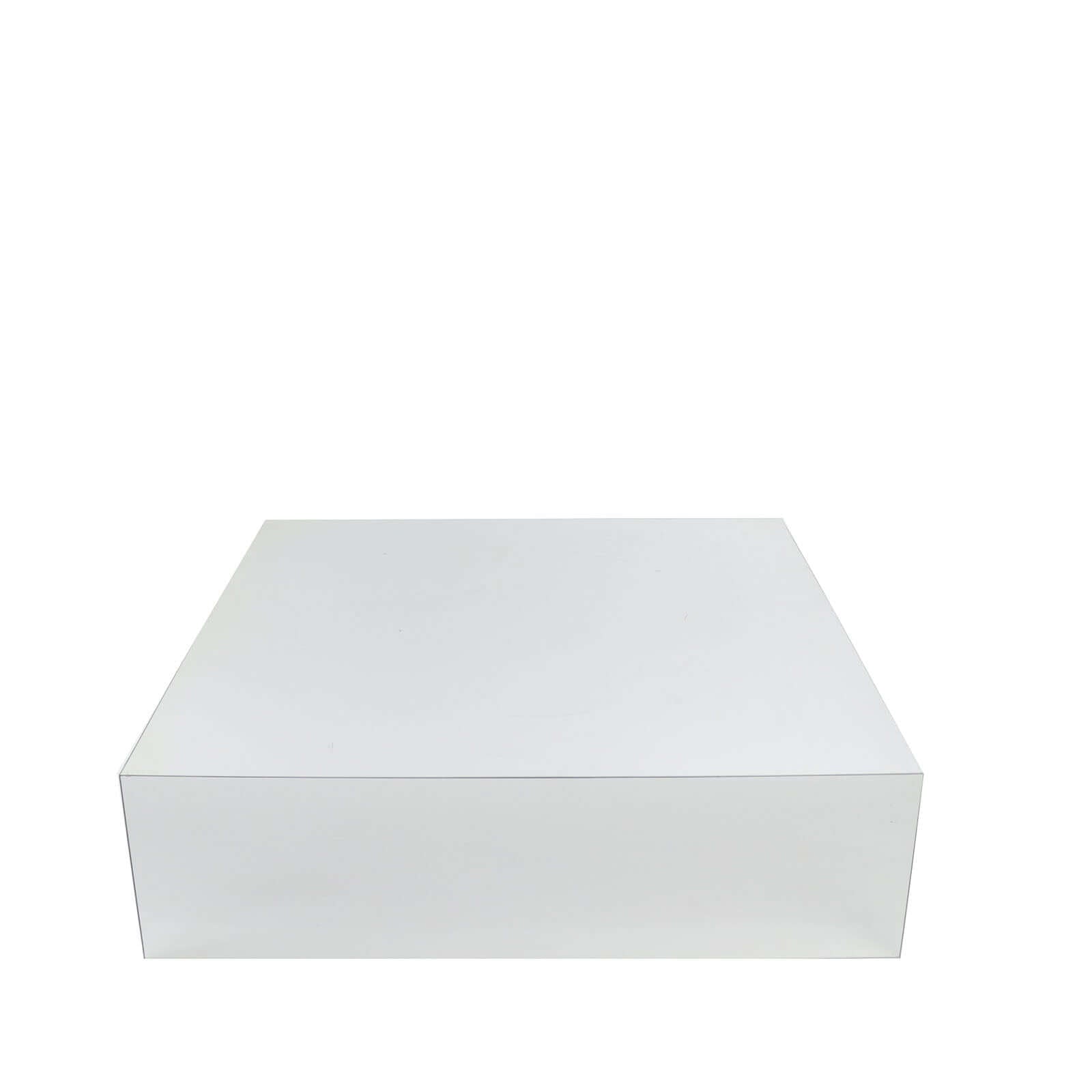 Acrylic Cake Box Stand Pedestal Riser Mirror Finish Silver - Decorative Display for Weddings 18"x18" - Bell Racket Store