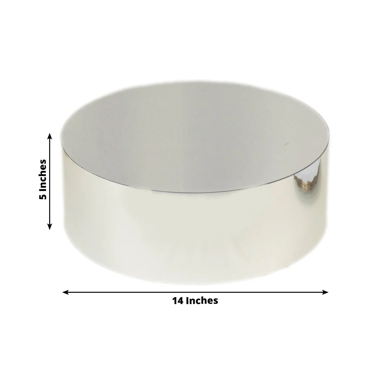 Acrylic Cake Stand Display Box 14" Round - Mirror Finish Silver, Versatile Pedestal Riser for Events - Bell Racket Store