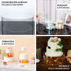 Acrylic Cake Stand Display Box Transparent Clear 14" Round - Versatile Pedestal Riser for Events - Bell Racket Store