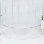 Acrylic Cake Stand Display Box Transparent Clear 18" Round - Decorative Pedestal Riser for Weddings - Bell Racket Store