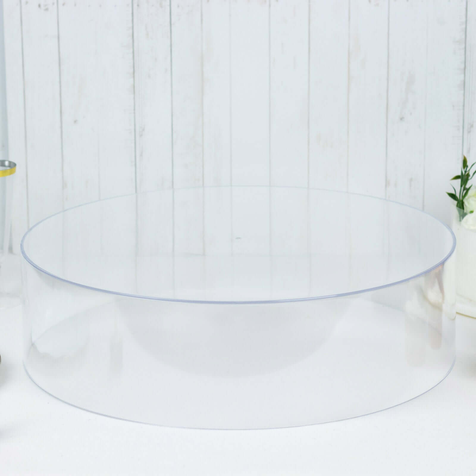 Acrylic Cake Stand Display Box Transparent Clear 18" Round - Decorative Pedestal Riser for Weddings - Bell Racket Store