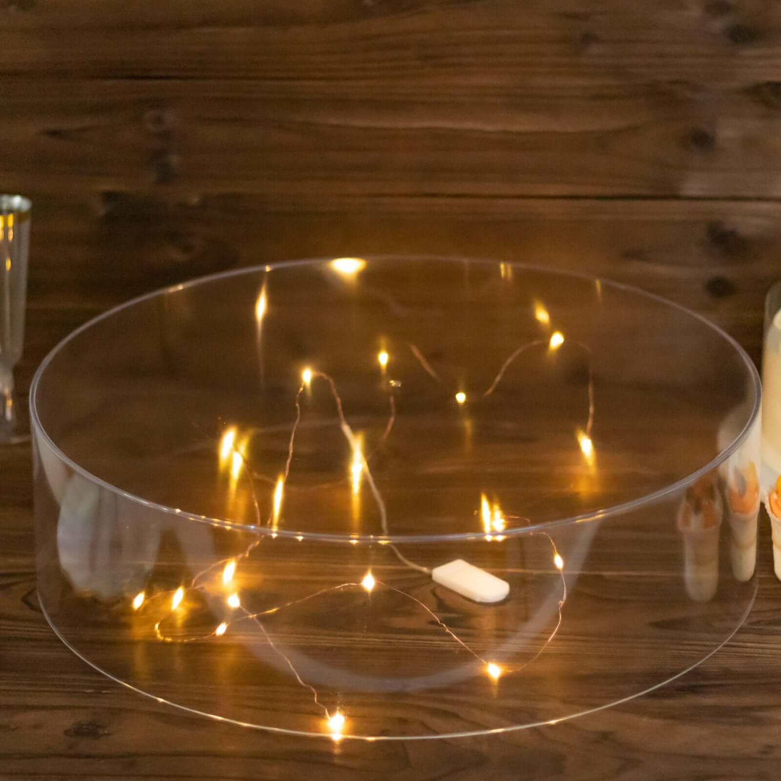 Acrylic Cake Stand Display Box Transparent Clear 18" Round - Decorative Pedestal Riser for Weddings - Bell Racket Store