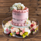 Acrylic Cake Stand Display Box Transparent Clear 18" Round - Decorative Pedestal Riser for Weddings - Bell Racket Store