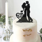 Acrylic Cake Toppers Black Silhouette Design Mr and Mrs - Wedding Cake Decoration Set 7" - Bell Racket Store