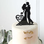 Acrylic Cake Toppers Black Silhouette Design Mr and Mrs - Wedding Cake Decoration Set 7" - Bell Racket Store