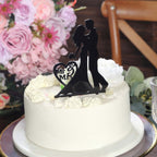 Acrylic Cake Toppers Black Silhouette Design Mr and Mrs - Wedding Cake Decoration Set 7" - Bell Racket Store