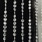 Acrylic Crystal Beaded Curtain with Fabric Rod Pocket, 43 Strands Room Divider Clear Diamond Cut Beads Doorway String Curtain - 5ftx12ft - Bell Racket Store