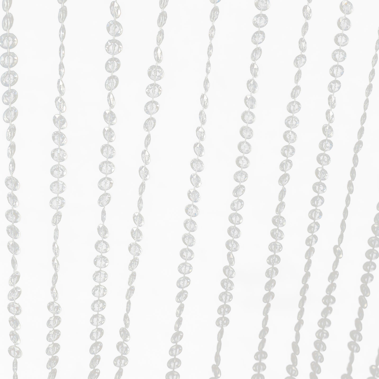 Acrylic Crystal Beaded Curtain with Fabric Rod Pocket, 43 Strands Room Divider Clear Diamond Cut Beads Doorway String Curtain - 5ftx12ft - Bell Racket Store