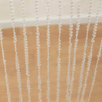 Acrylic Crystal Beaded Curtain with Fabric Rod Pocket, 43 Strands Room Divider Clear Diamond Cut Beads Doorway String Curtain - 5ftx16ft - Bell Racket Store