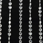 Acrylic Crystal Beaded Curtain with Fabric Rod Pocket, 43 Strands Room Divider Clear Diamond Cut Beads Doorway String Curtain - 5ftx16ft - Bell Racket Store