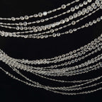 Acrylic Crystal Beaded Curtain with Fabric Rod Pocket, 43 Strands Room Divider Clear Diamond Cut Beads Doorway String Curtain - 5ftx16ft - Bell Racket Store