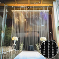 Acrylic Crystal Beaded Curtain with Fabric Rod Pocket, 43 Strands Room Divider Clear Diamond Cut Beads Doorway String Curtain - 5ftx16ft - Bell Racket Store
