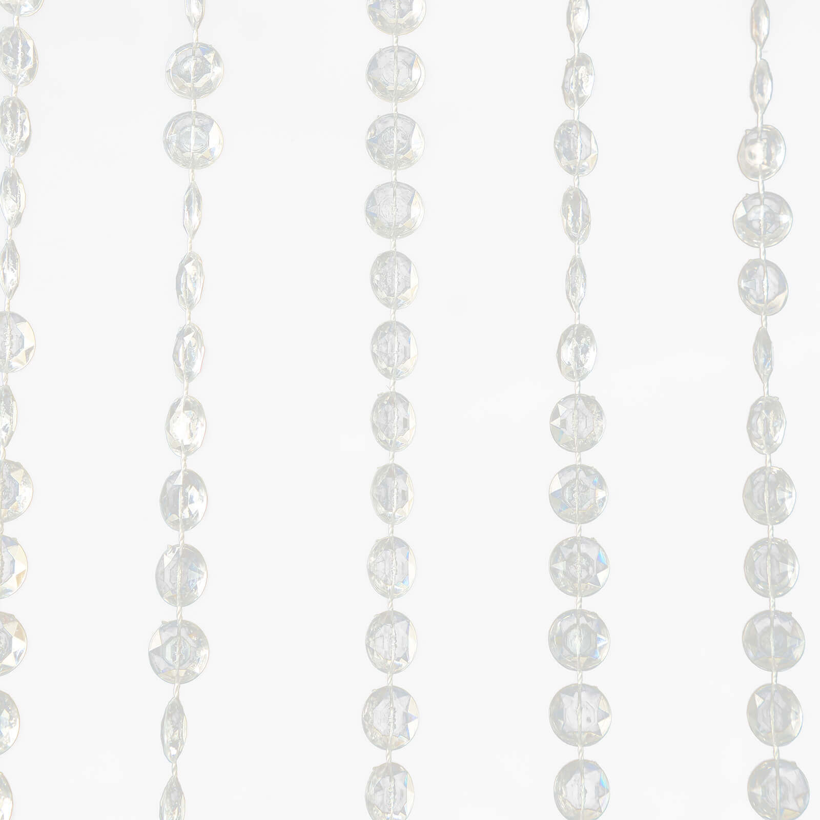 Acrylic Crystal Beaded Curtain with Fabric Rod Pocket, 43 Strands Room Divider Clear Diamond Cut Beads Doorway String Curtain - 5ftx16ft - Bell Racket Store