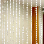 Acrylic Crystal Beaded Curtain with Fabric Rod Pocket, 43 Strands Room Divider Clear Diamond Cut Beads Doorway String Curtain - 5ftx16ft - Bell Racket Store