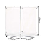 12" Clear Mirrored Acrylic Display Box, Transparent Pedestal Riser with Interchangeable Lid and Base