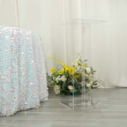 Acrylic Display Stand Flower Pedestal with Square Bases Clear - Durable 10mm Thick Table Centerpiece 32" - Bell Racket Store