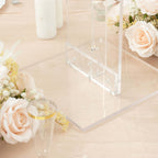 Acrylic Display Stand Flower Pedestal with Square Bases Clear - Durable 10mm Thick Wedding Centerpiece 24" - Bell Racket Store