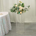 Acrylic Flower Pedestal Vase Pillar Stand with Crystal Beads Clear - Decorative Wedding Floor Centerpiece 32" - Bell Racket Store