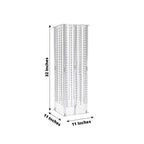 Acrylic Flower Pedestal Vase Pillar Stand with Crystal Beads Clear - Decorative Wedding Floor Centerpiece 32" - Bell Racket Store