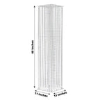 Acrylic Flower Pedestal Vase Pillar Stand with Crystal Beads Clear - Durable Wedding Floor Centerpiece for Large Displays 48" - Bell Racket Store