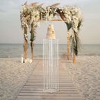 Acrylic Flower Pedestal Vase Pillar Stand with Crystal Beads Clear - Durable Wedding Floor Centerpiece for Large Displays 48" - Bell Racket Store