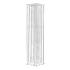 Acrylic Flower Pedestal Vase Pillar Stand with Crystal Beads Clear - Durable Wedding Floor Centerpiece for Large Displays 48" - Bell Racket Store