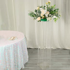 Acrylic Flower Pedestal Vase Pillar Stand with Crystal Beads Clear - Durable Wedding Floor Centerpiece for Large Displays 48" - Bell Racket Store