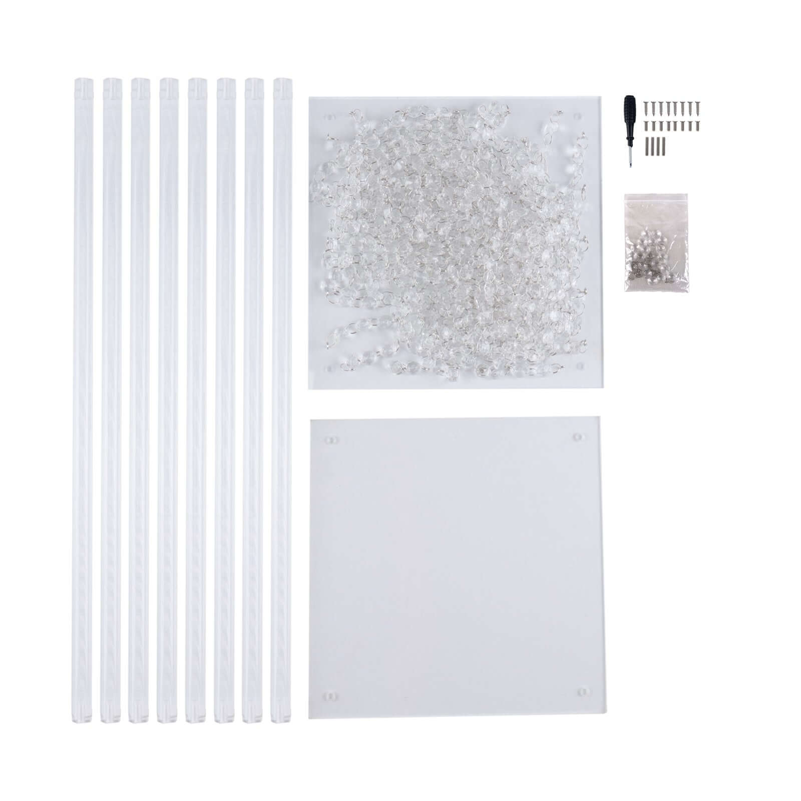 Acrylic Flower Pedestal Vase Pillar Stand with Crystal Beads Clear - Durable Wedding Floor Centerpiece for Large Displays 48" - Bell Racket Store