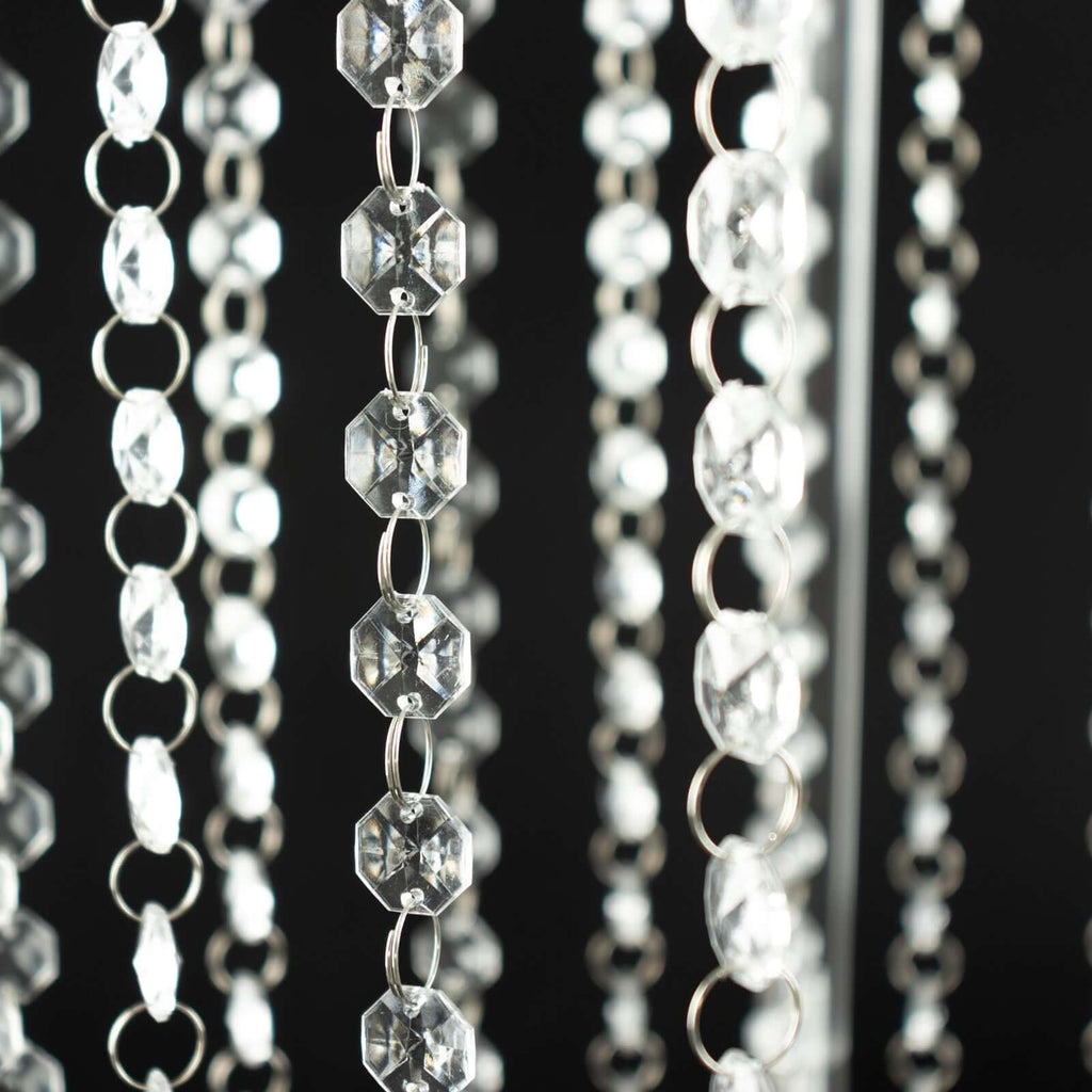 Acrylic Flower Pedestal Vase Pillar Stand with Crystal Beads Clear - Durable Wedding Floor Centerpiece for Large Displays 48" - Bell Racket Store