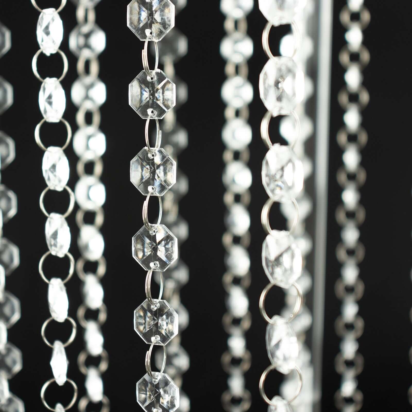 Acrylic Flower Pedestal Vase Pillar Stand with Crystal Beads Clear - Durable Wedding Floor Centerpiece for Large Displays 48" - Bell Racket Store