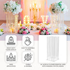 Acrylic Flower Pedestal Vase Pillar Stand with Crystal Beads Clear - Durable Wedding Table Centerpiece 24" - Bell Racket Store
