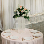 Acrylic Flower Pedestal Vase Pillar Stand with Crystal Beads Clear - Durable Wedding Table Centerpiece 24" - Bell Racket Store